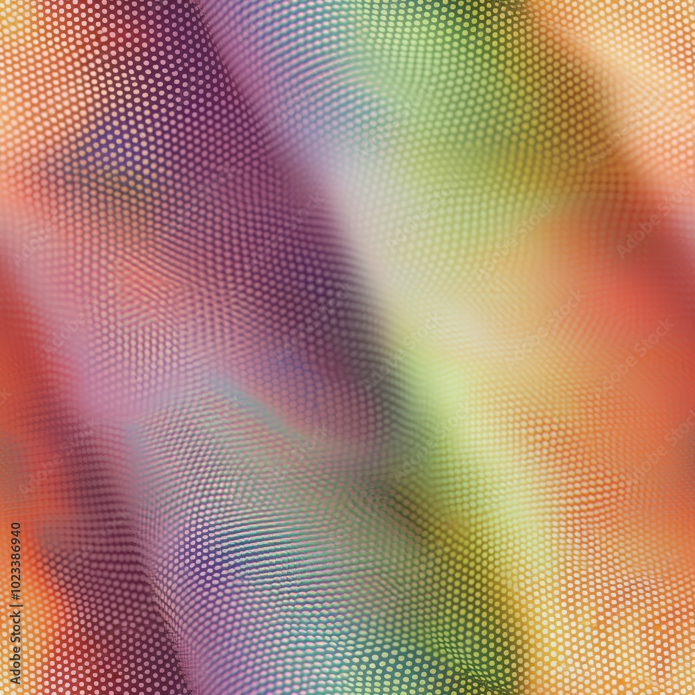 Poster futuristic abstract grid with colorful dots and texture, seamless pattern