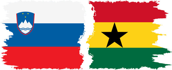 Ghana and Slovenia grunge flags connection, vector
