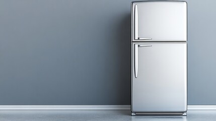 Isolated side by side stainless steel refrigerator and freezer on a white background.