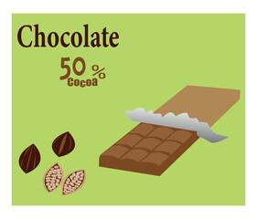 Chocolate-bar-and-cocoa-beans.Vector-illustration