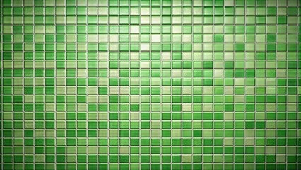Green square tiled wall
