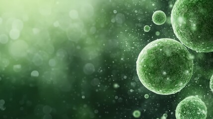 Green Bubbles Abstract Background   Nature  Science and Technology Concept