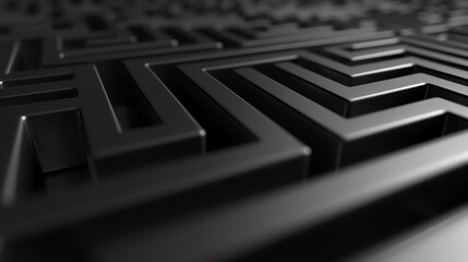 A low-angle view of a minimalist design featuring a labyrinth, symbolizing the minds complexities, with an unexpected camera angle capturing the depth of the inner workings