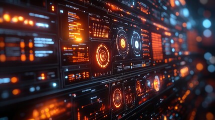 Naklejka premium Energy Dashboard with Real-Time Wind Turbine Analytics and Data Visualizations