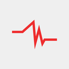 Heartbeat and pulse icon for healthcare, cardiology, and medical monitoring designs