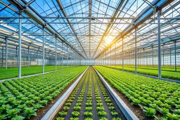 Greenhouse in sustainable agriculture with blurred background
