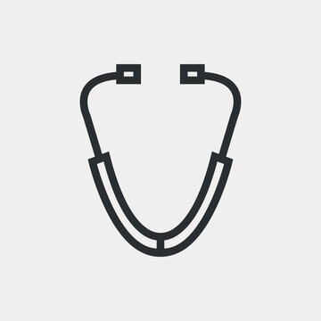 recommend clip art: Minimalist stethoscope icon for healthcare and medical logo design, flat modern medical equipment symbol, vector illustration for clinics, doctors, health professionals, and hospitals.
