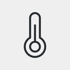 Minimalist Temperature Icon, Flat Style Thermometer Symbol for Weather, Climate, Heat, or Cold Indicators, Perfect for Digital Interfaces, Apps, UI Design, and Vector Graphic Projects