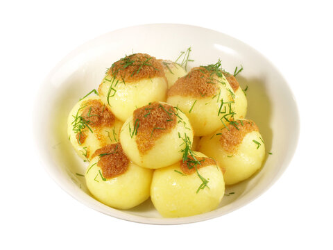 Potato Dumplings  in a Bowl - Transparent PNG Background
