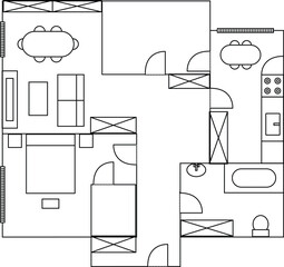 floor plan of a large and luxurious residence
 drawing of a house
