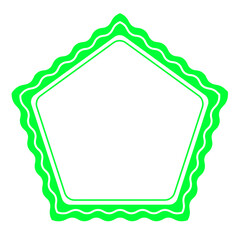 green wave pentagon frame