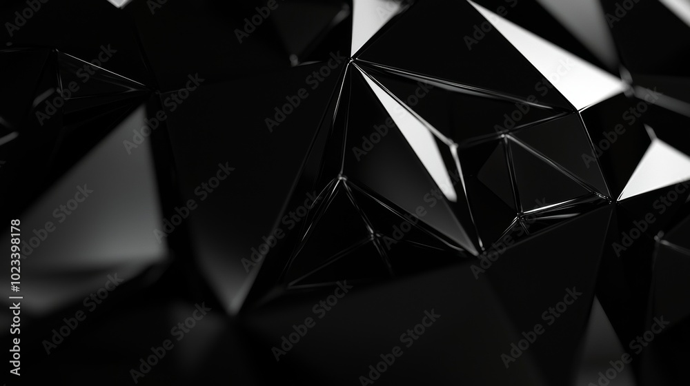 Poster An abstract white digital background and a black compound structure of big data. A 3D rendering of the structure depicts a network. A complex black compound structure of big data.