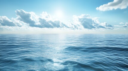 Fototapeta premium Clear ocean view under bright blue sky