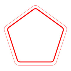 red and white pentagon line frame