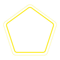 yellow and white pentagon line frame