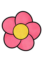 Cute cartoon pink flower