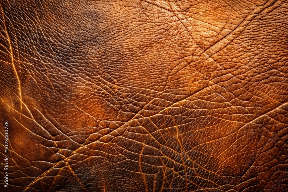 Canvas Prints intricate texture and natural patterns in brown leather close-up