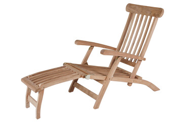 Teak garden furniture, Chairs and table set isolated in white background