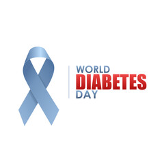 World Diabetes Day, simple design with blue ribbon