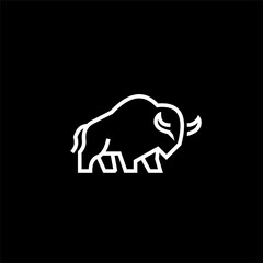 simple minimalist modern silhouette black and white bull logo vector