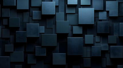 Abstract Dark Blue 3D Square Pattern Background