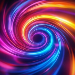 Obraz premium Vibrant Neon Abstract Art: Swirling Patterns and Soft Lighting Effects