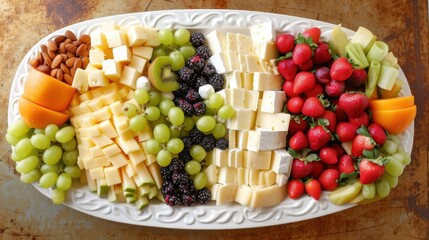 Fresh Fruit and Cheese Platter for Gatherings