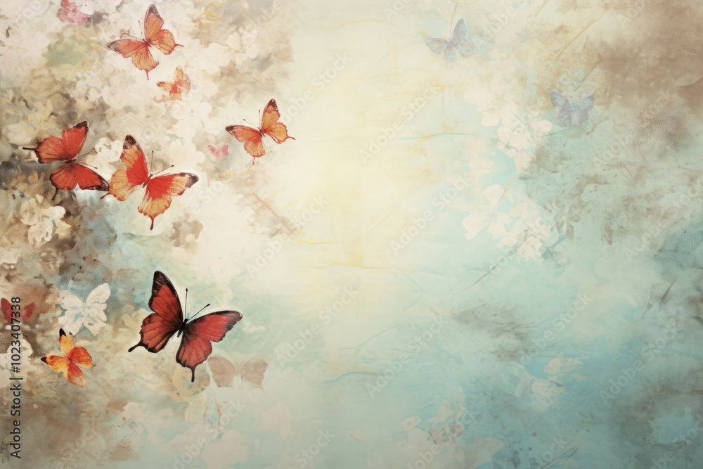 Poster Wallpaper butterfly painting insect.