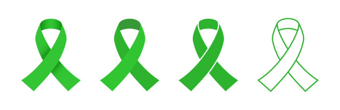 Mental health awareness ribbon set