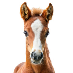 Obraz premium Cute little foal portrait isolated on transparent background