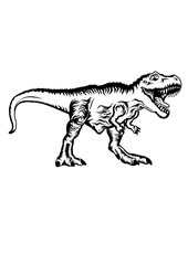 T-rex | Pre-Historic | Carnivorous | Beast Animal | Wild Beast Dinosaur | Scary T-rex Standing | Tyrannosaurus Rex | Tyrant Lizard | Original Illustration | Vector and Clipart | Cutfile and Stencil