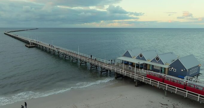 Busselton Jetty Coastal aerials Western Australia in 4K