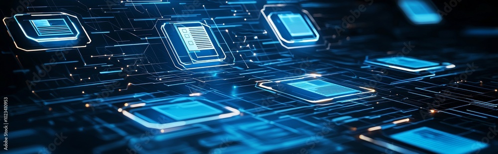 Poster A virtual image with folders and archives for a document management system (DMS).