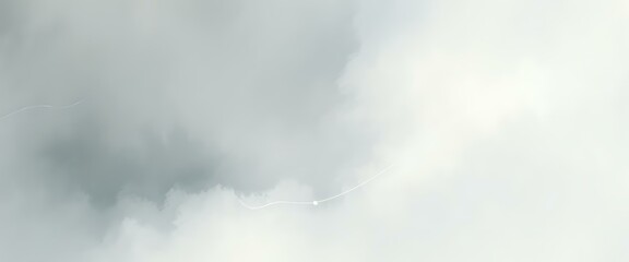Fototapeta premium Serene Cloudy Day with White Fluffy Clouds against a Gray Sky, Tranquil Scene