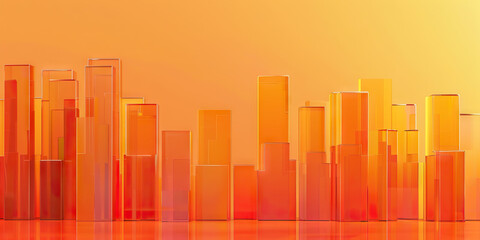Fototapeta premium Job Market Sector Analysis: Vibrant Orange Bars