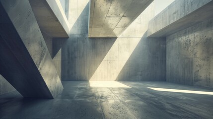 Obraz premium Abstract Concrete Interior with Sunbeams