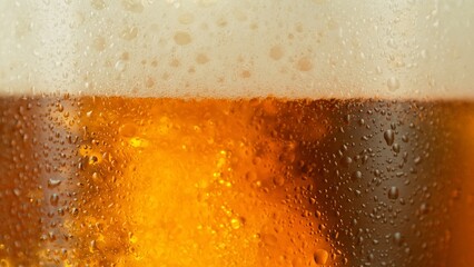 Close-up of Beer Drink, Super Macro shot.