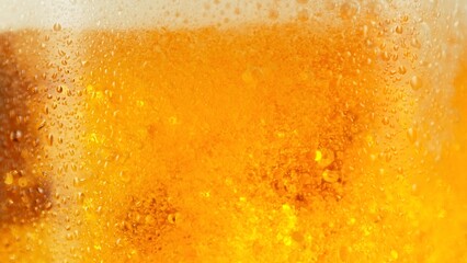 Close-up of Beer Drink, Super Macro shot.