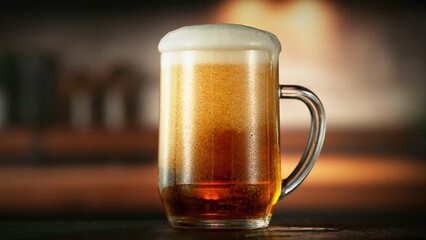 Beer Pint with Freshly Poured Ale.