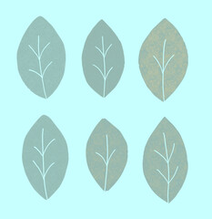 レトロな葉っぱの背景イラスト11