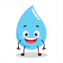 cute happy expression of water drop cartoon character