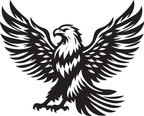 Obraz premium Bald eagle black drawing silhouette design