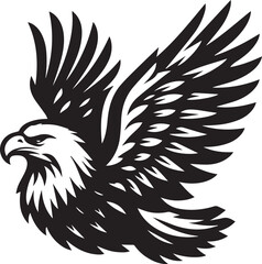 Bald eagle black drawing silhouette design