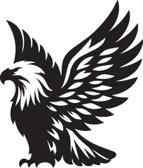 Fototapeta premium Bald eagle black drawing silhouette design