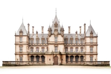 Naklejka premium Architecture photo of german castle building house white background.