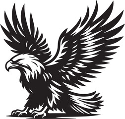 Bald eagle black drawing silhouette design