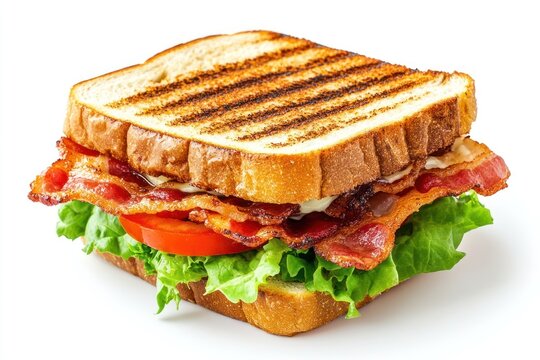 Real BLT sandwich bread lettuce toasted.