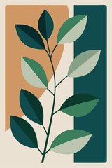 Nature in your home: poster with such a democratic concept as leafy tree branch
