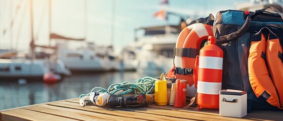 Well Organized Boat Safety Kit on Dockside