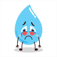 cute cry expression of water drop cartoon character